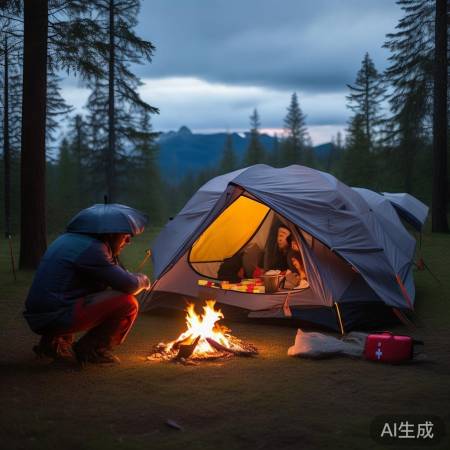 露营需注意安全,防野兽、避恶劣